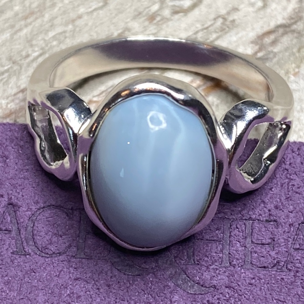 Grace & Heart G&H BLUE JEAN Ring SIZE 10 .925 Sterling Silver BLUE OPAL Jewelry